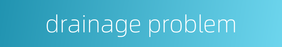 drainage problem的同义词