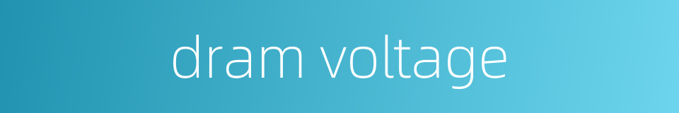 dram voltage的同义词