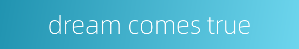 dream comes true的同义词