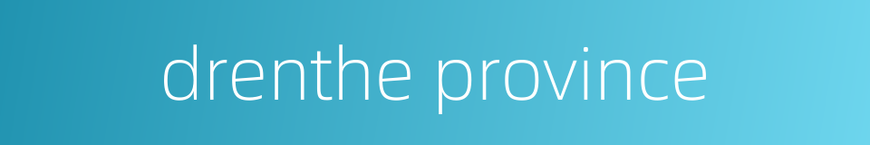 drenthe province的同义词