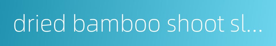 dried bamboo shoot slice的同义词