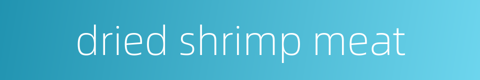 dried shrimp meat的同义词