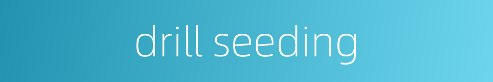 drill seeding的同义词