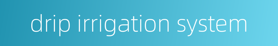 drip irrigation system的同义词