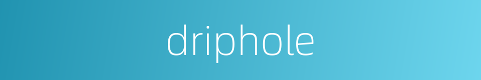 driphole的同义词