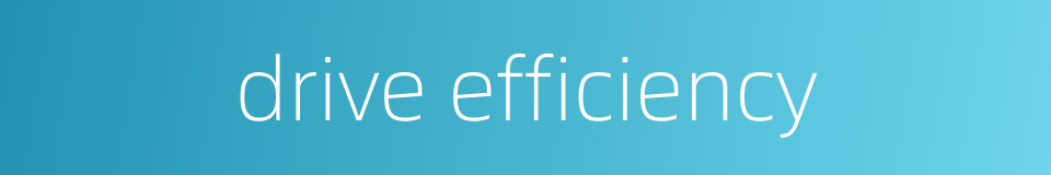 drive efficiency的同义词
