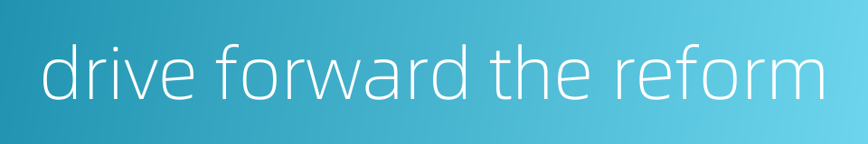 drive forward the reform的同义词