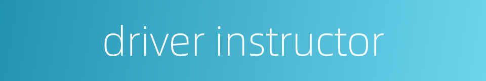 driver instructor的同义词