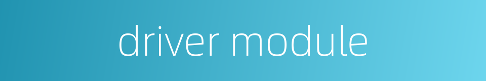 driver module的同义词