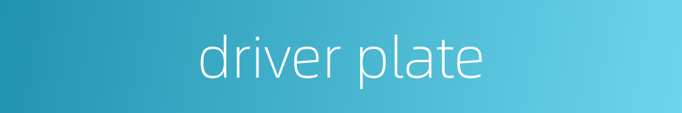 driver plate的同义词