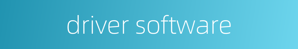 driver software的同义词