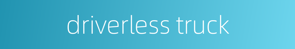driverless truck的同义词