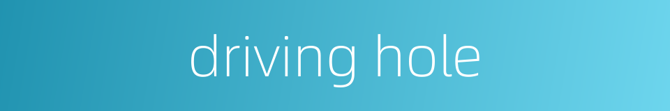 driving hole的同义词