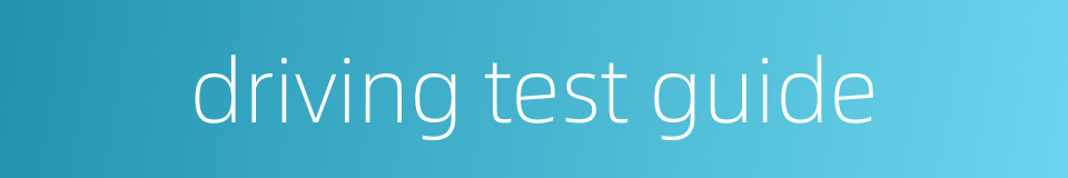 driving test guide的同义词