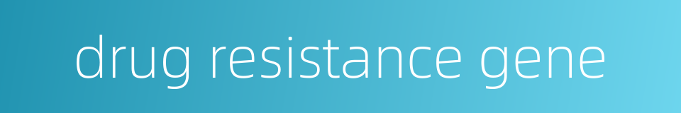 drug resistance gene的同义词