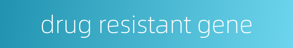 drug resistant gene的同义词