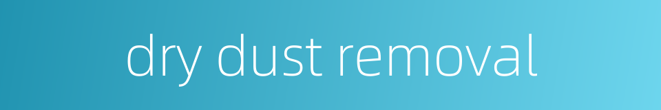 dry dust removal的同义词
