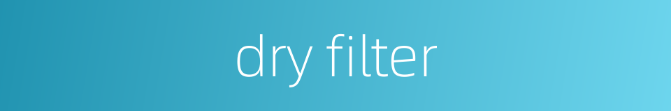 dry filter的同义词