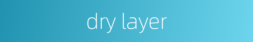 dry layer的同义词