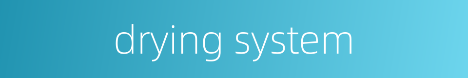 drying system的同义词