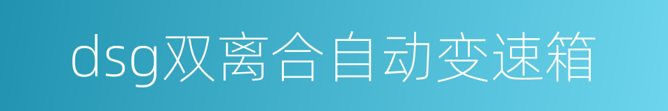 dsg双离合自动变速箱的同义词