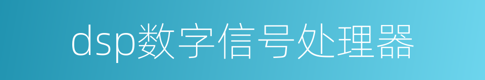 dsp数字信号处理器的同义词