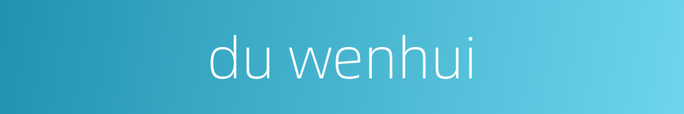 du wenhui的同义词