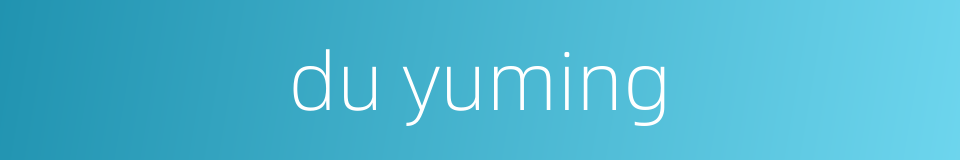 du yuming的同义词