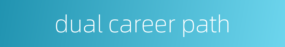 dual career path的同义词