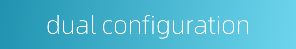 dual configuration的同义词