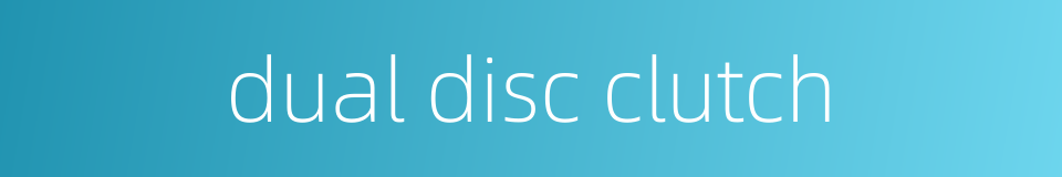 dual disc clutch的同义词