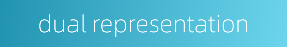 dual representation的同义词
