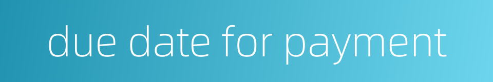 due date for payment的同义词