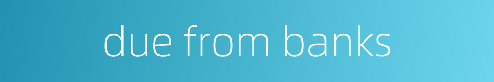 due from banks的同义词