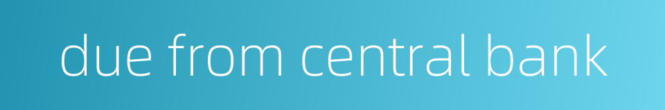 due from central bank的同义词
