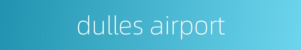dulles airport的同义词