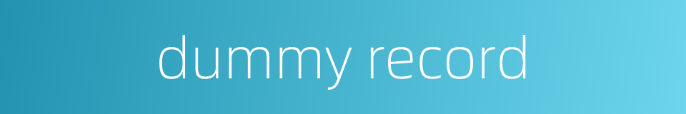 dummy record的同义词