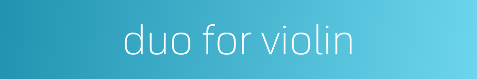 duo for violin的同义词