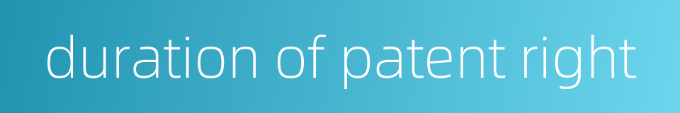 duration of patent right的同义词