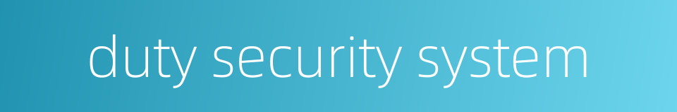 duty security system的同义词