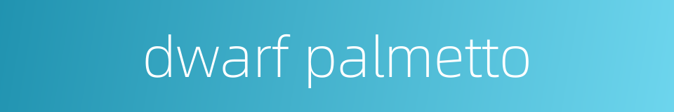 dwarf palmetto的同义词