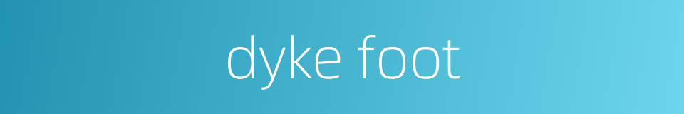 dyke foot的同义词