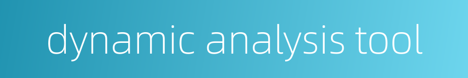 dynamic analysis tool的同义词