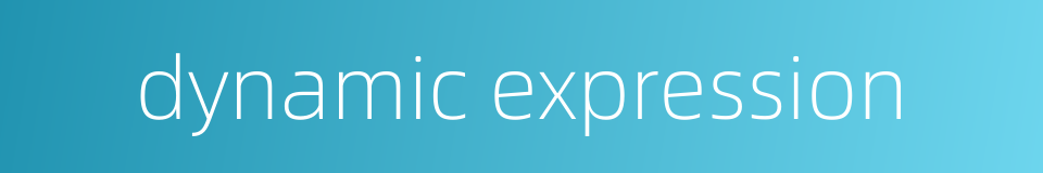 dynamic expression的同义词