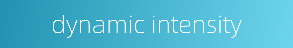 dynamic intensity的同义词