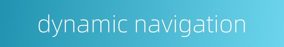 dynamic navigation的同义词