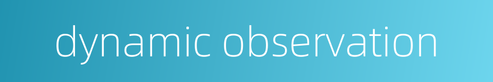 dynamic observation的同义词