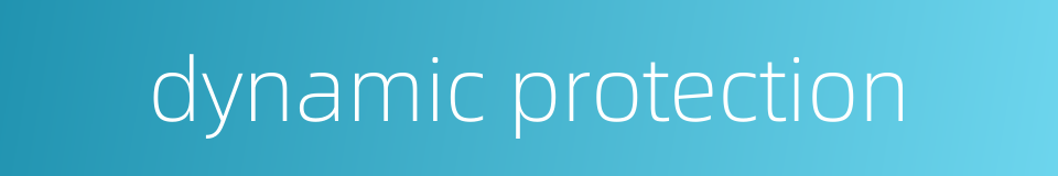 dynamic protection的同义词