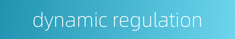 dynamic regulation的同义词
