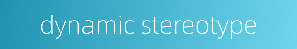 dynamic stereotype的同义词